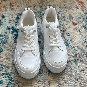 White platform sneakers